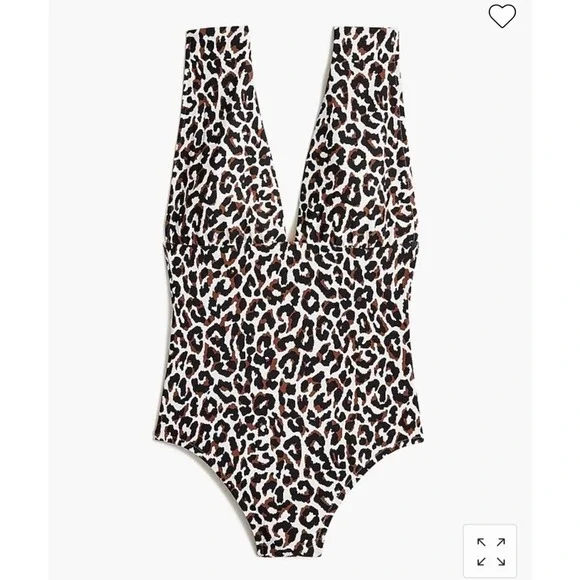 J Crew Animal Print Leopard Swimsuit w/Deep V - Picture 10 of 11